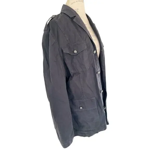 NWT $148 Express utility military style jacket, cotton, metal buttons, size L - Picture 7 of 13